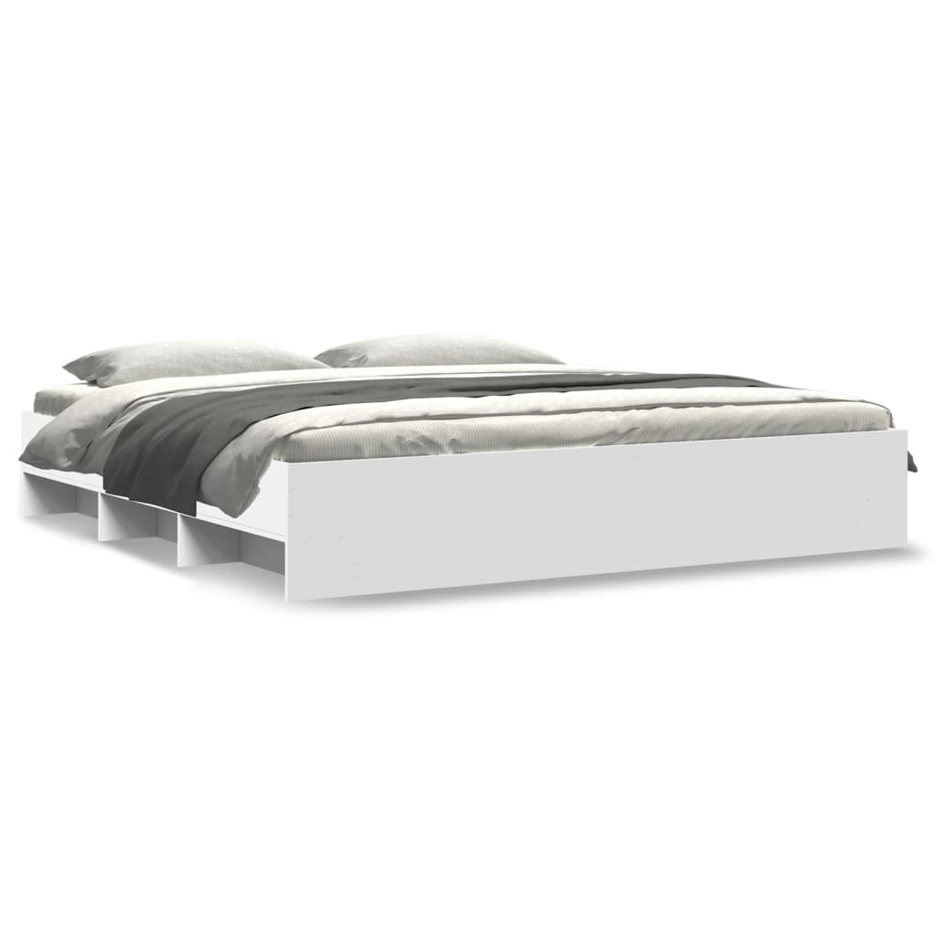 Bed Frame without Mattress White 180x200 cm Super King Engineered Wood