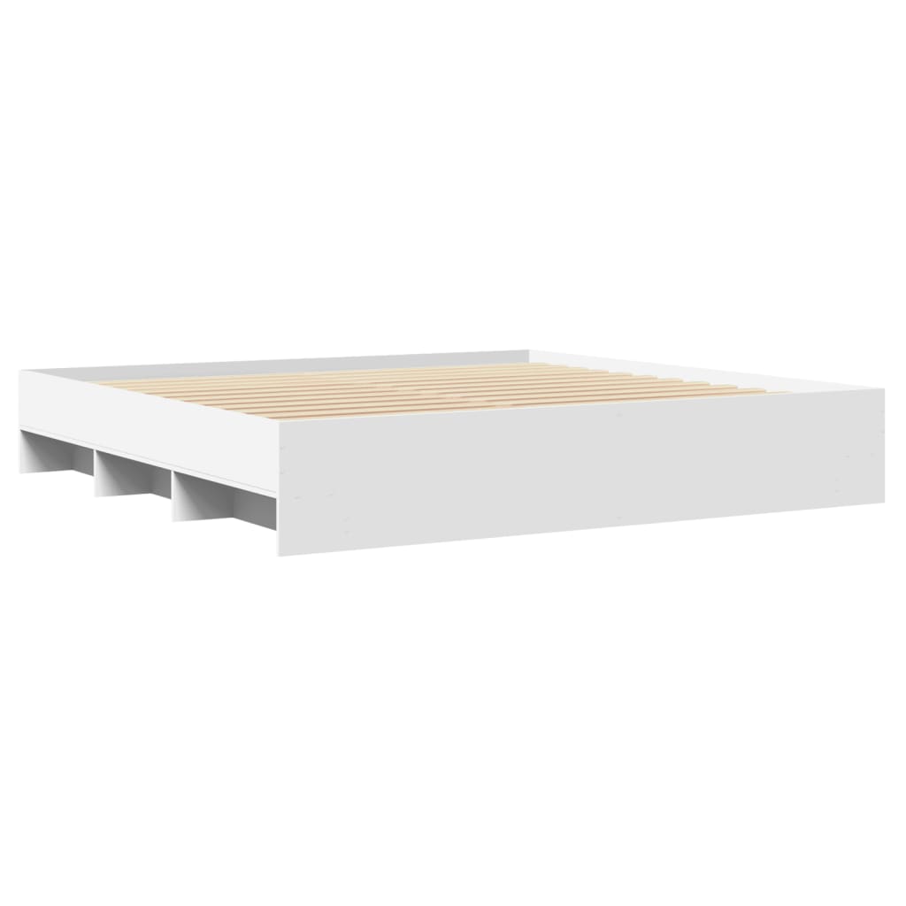 Bed Frame without Mattress White 180x200 cm Super King Engineered Wood