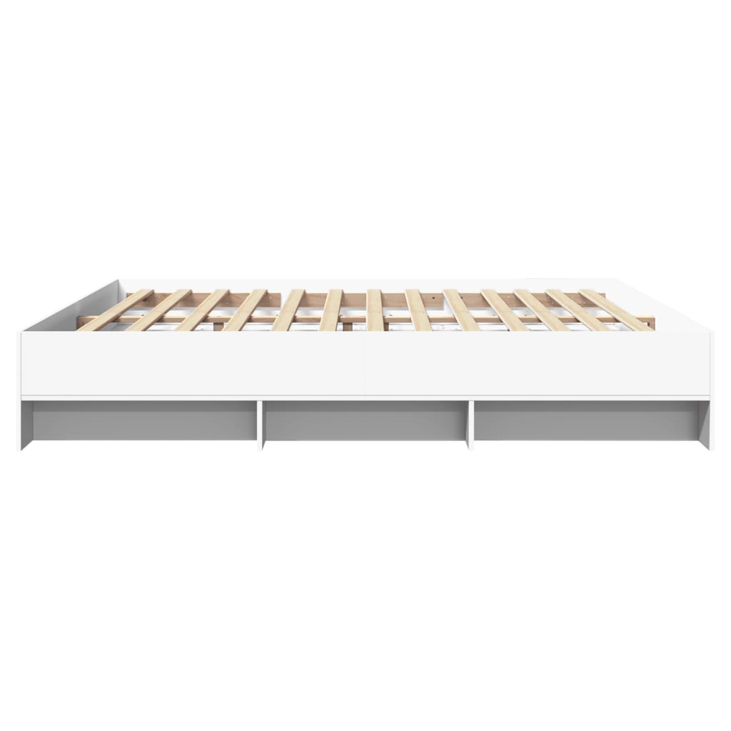 Bed Frame without Mattress White 180x200 cm Super King Engineered Wood