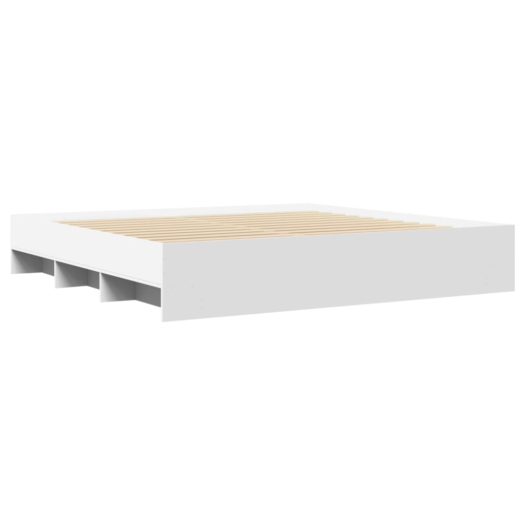 Bed Frame without Mattress White 180x200 cm Super King Engineered Wood