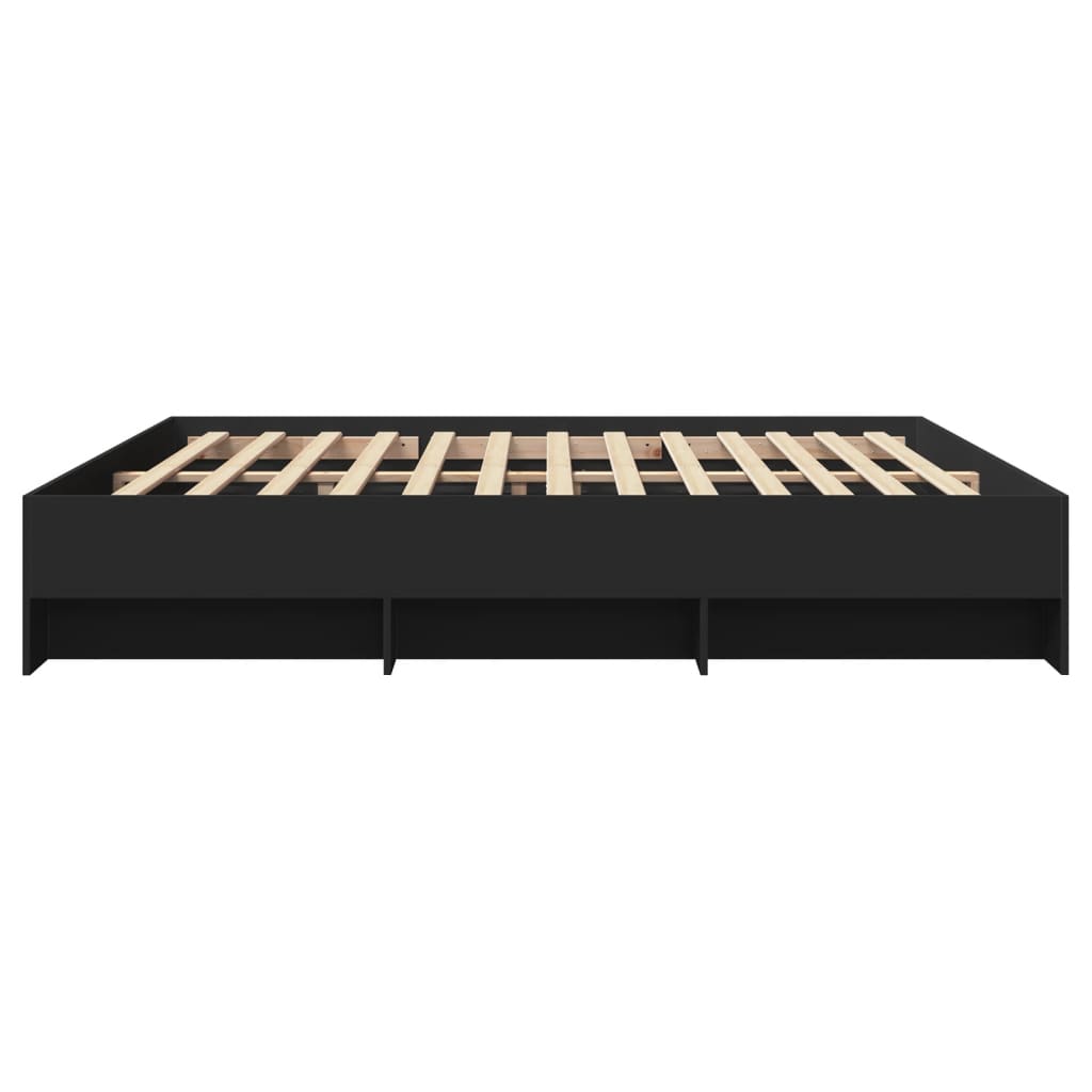 Bed Frame without Mattress Black 180x200 cm Super King Engineered Wood