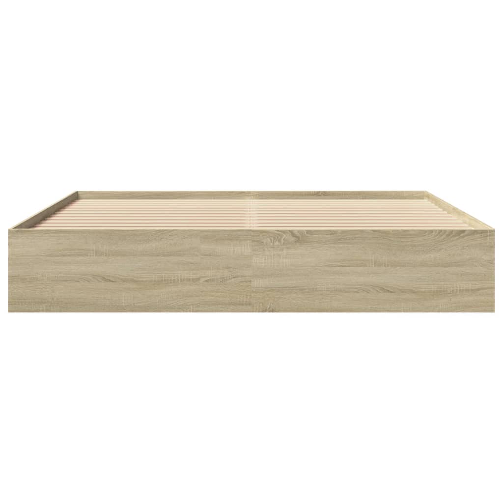 Bed Frame without Mattress Sonoma Oak 180x200 cm Super King Engineered Wood