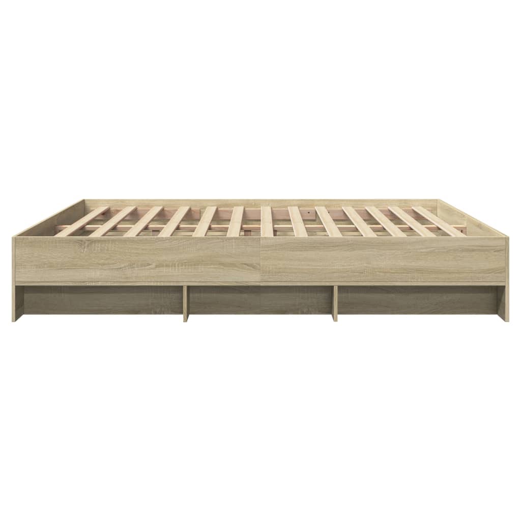 Bed Frame without Mattress Sonoma Oak 180x200 cm Super King Engineered Wood