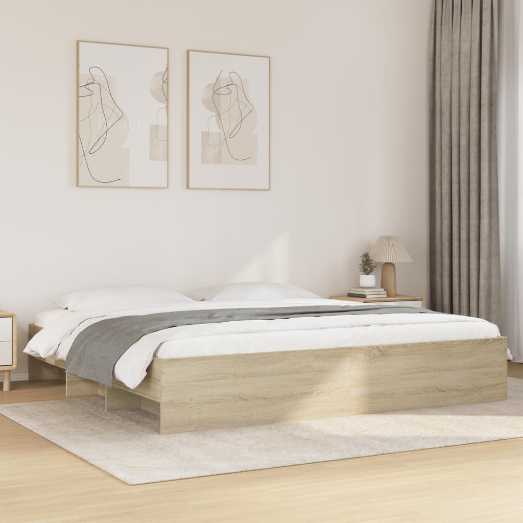 Bed Frame without Mattress Sonoma Oak 180x200 cm Super King Engineered Wood