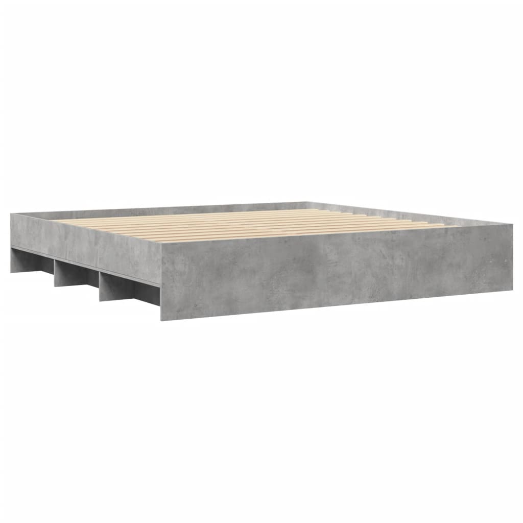 Bed Frame without Mattress Concrete Grey 180x200cm Engineered Wood