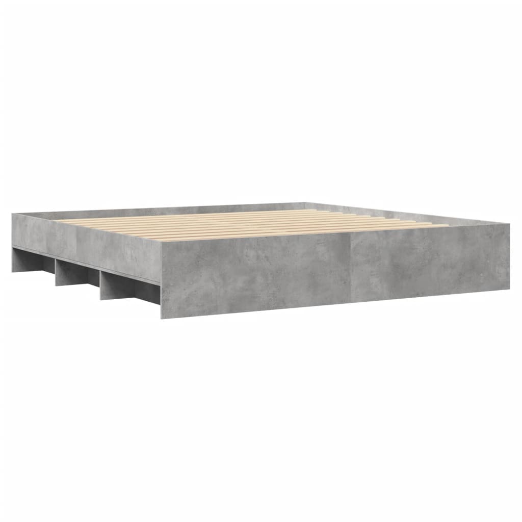 Bed Frame without Mattress Concrete Grey 180x200cm Engineered Wood