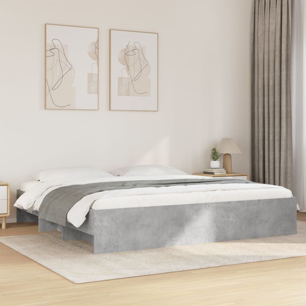 Bed Frame without Mattress Concrete Grey 180x200cm Engineered Wood