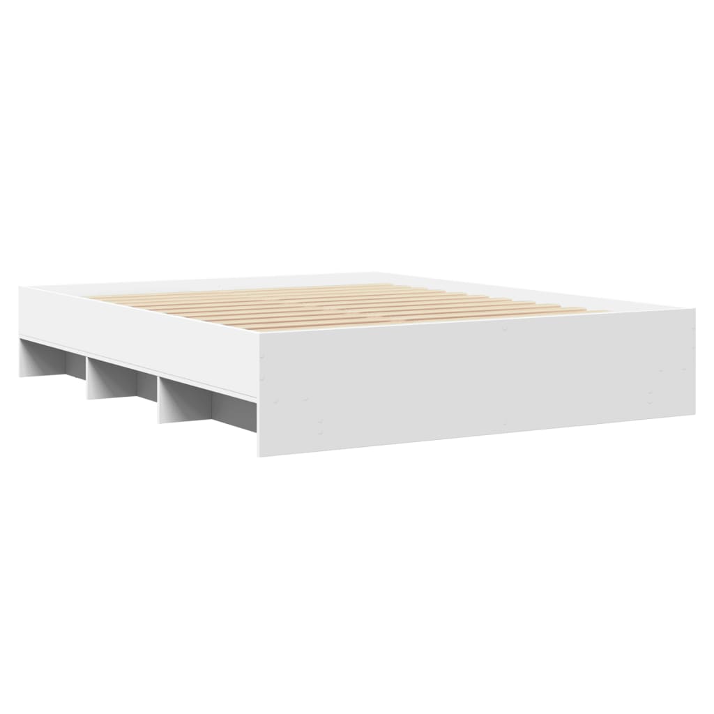 Bed Frame without Mattress White 160x200 cm Engineered Wood