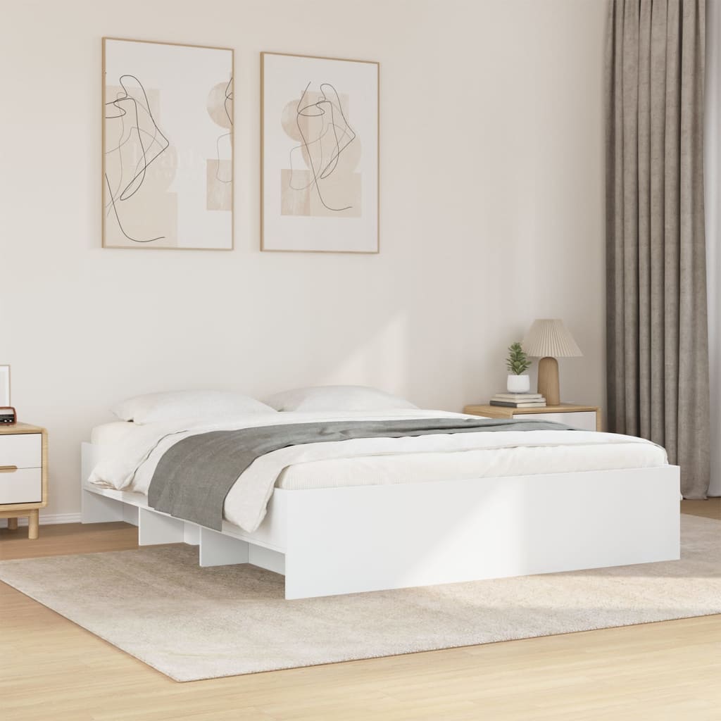 Bed Frame without Mattress White 160x200 cm Engineered Wood