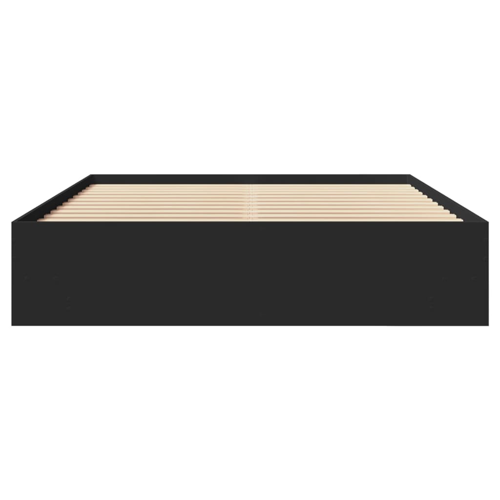 Bed Frame without Mattress Black 160x200 cm Engineered Wood
