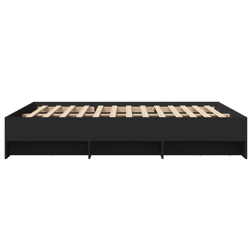 Bed Frame without Mattress Black 160x200 cm Engineered Wood