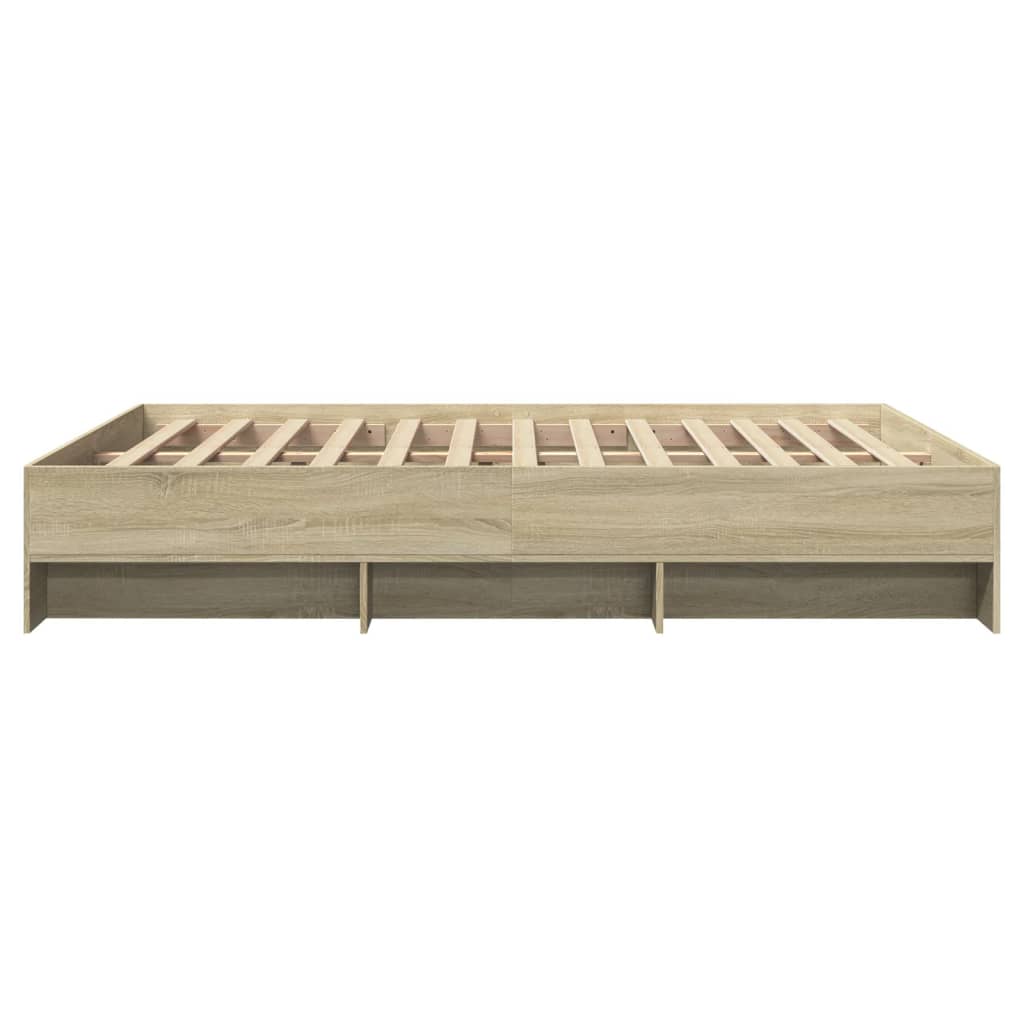 Bed Frame without Mattress Sonoma Oak 160x200 cm Engineered Wood