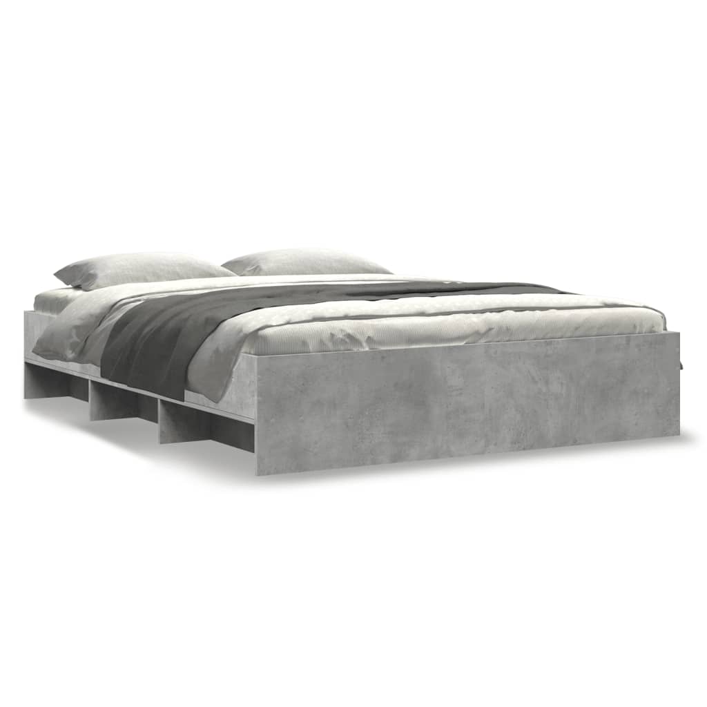 Bed Frame without Mattress Concrete Grey 160x200cm Engineered Wood