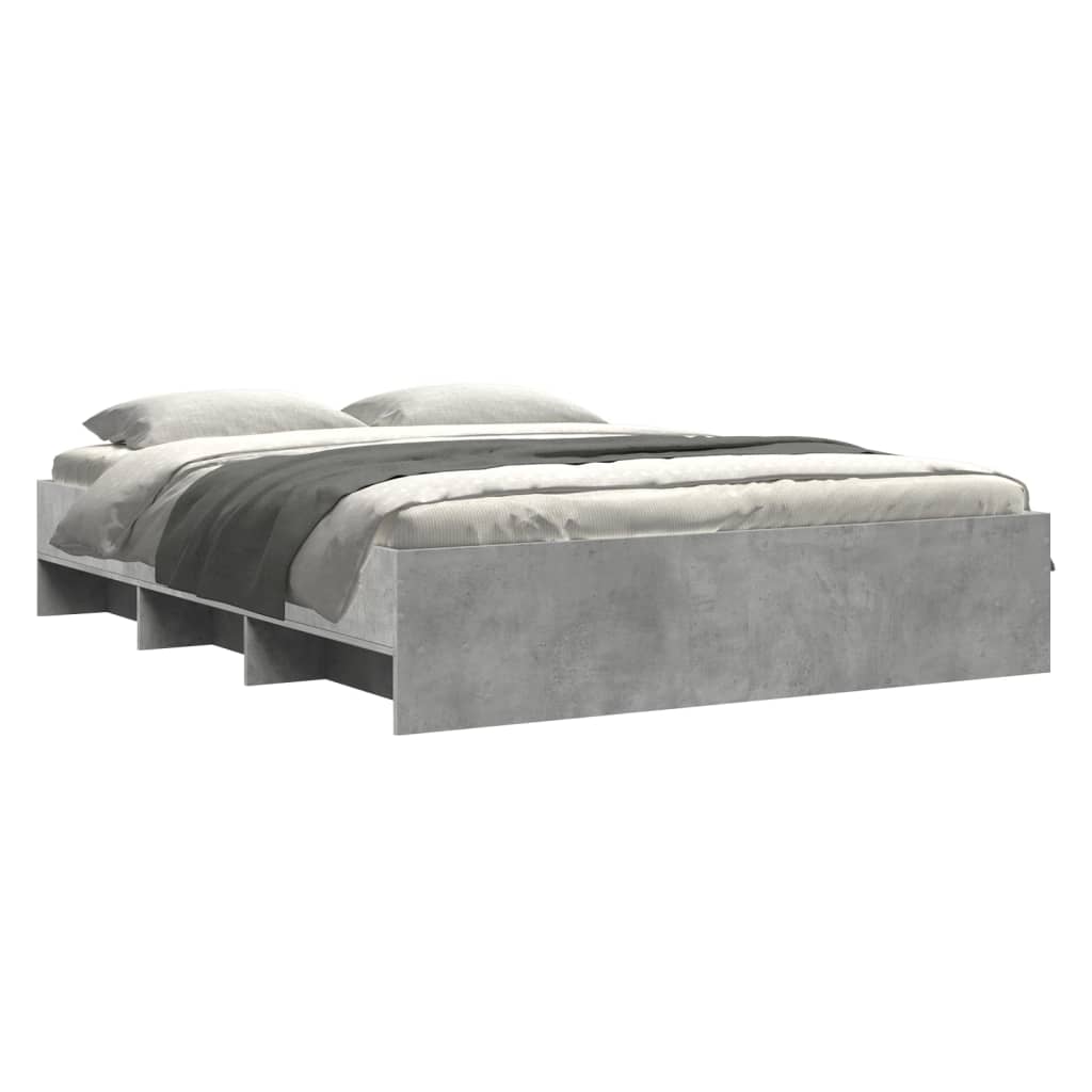 Bed Frame without Mattress Concrete Grey 160x200cm Engineered Wood
