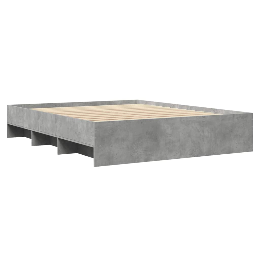 Bed Frame without Mattress Concrete Grey 160x200cm Engineered Wood