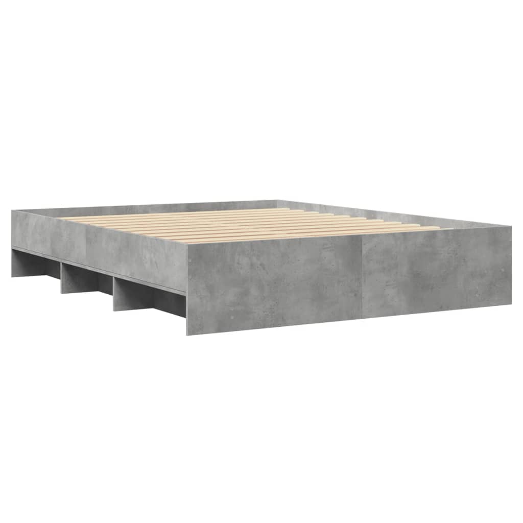 Bed Frame without Mattress Concrete Grey 160x200cm Engineered Wood
