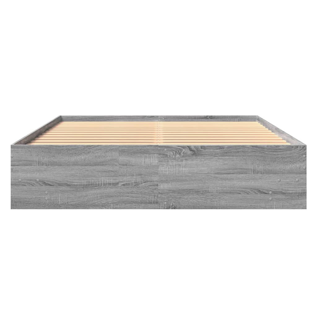Bed Frame without Mattress Grey Sonoma 160x200 cm Engineered Wood