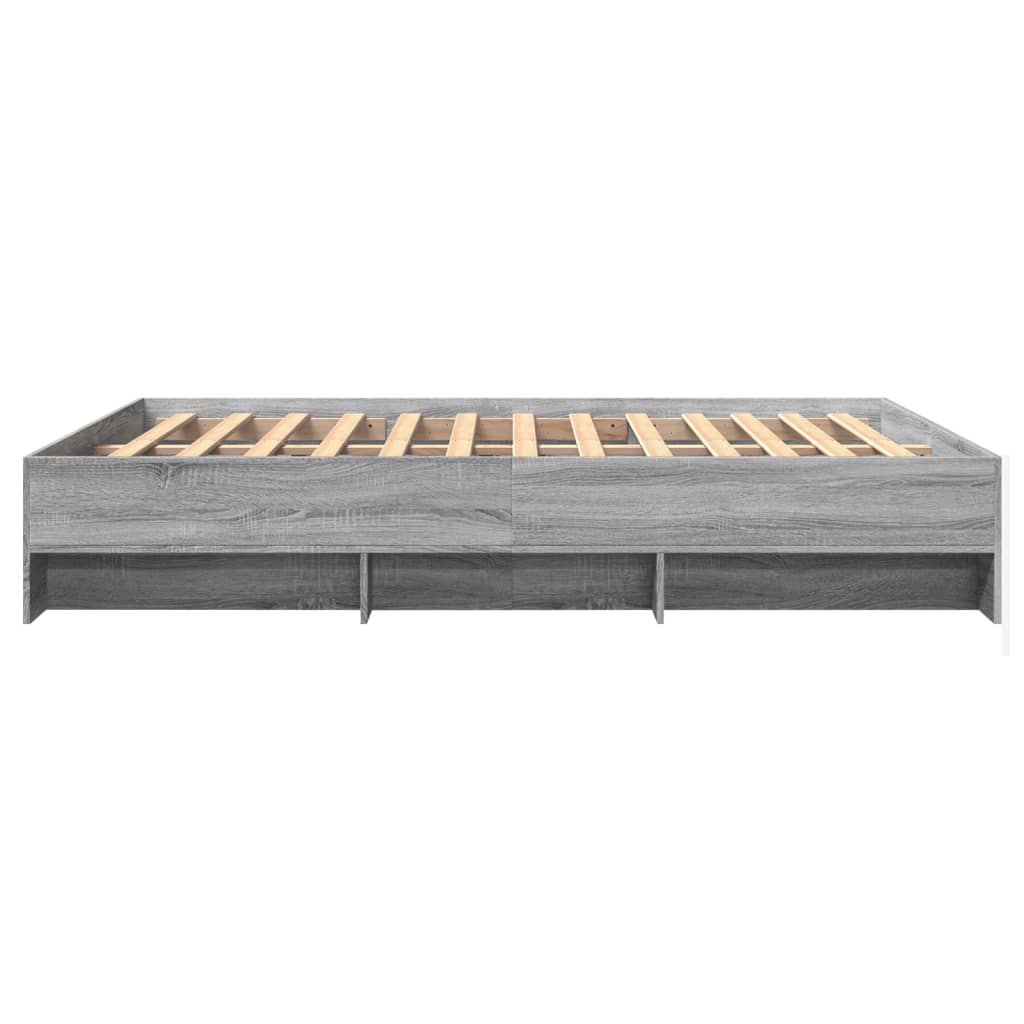 Bed Frame without Mattress Grey Sonoma 160x200 cm Engineered Wood