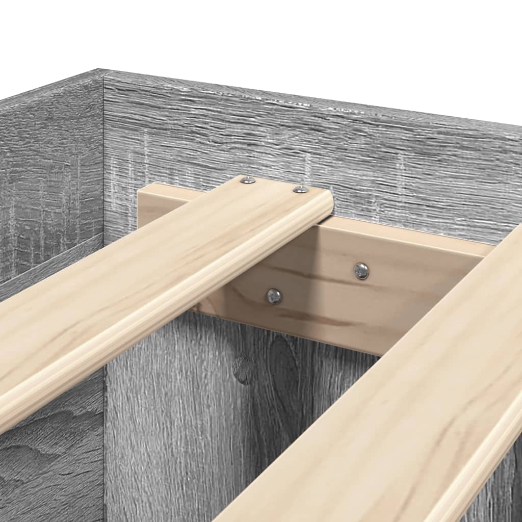 Bed Frame without Mattress Grey Sonoma 160x200 cm Engineered Wood