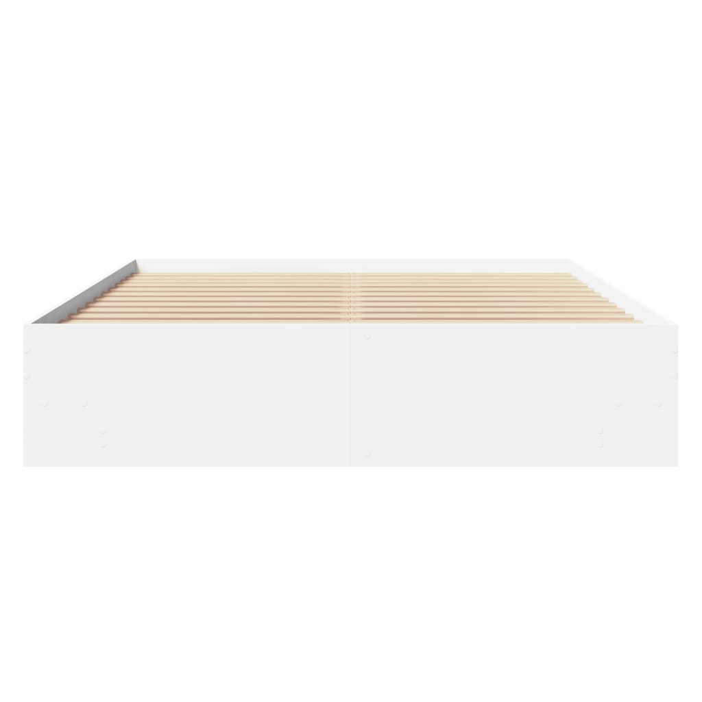 Bed Frame without Mattress White 150x200 cm King Size Engineered Wood