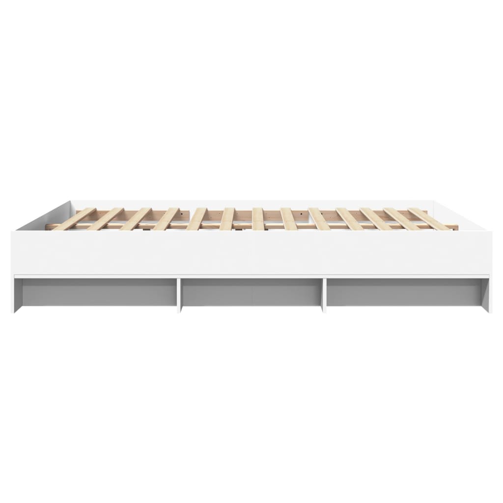 Bed Frame without Mattress White 150x200 cm King Size Engineered Wood