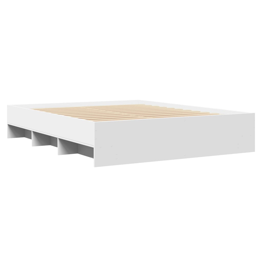 Bed Frame without Mattress White 150x200 cm King Size Engineered Wood