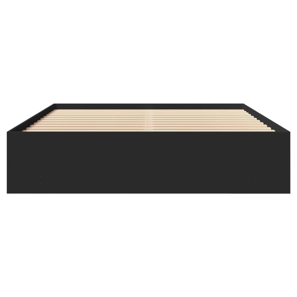 Bed Frame without Mattress Black 150x200 cm King Size Engineered Wood