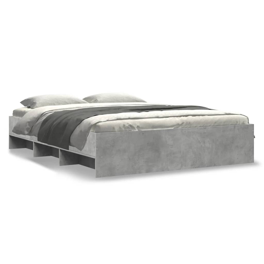 Bed Frame without Mattress Concrete Grey 150x200cm Engineered Wood