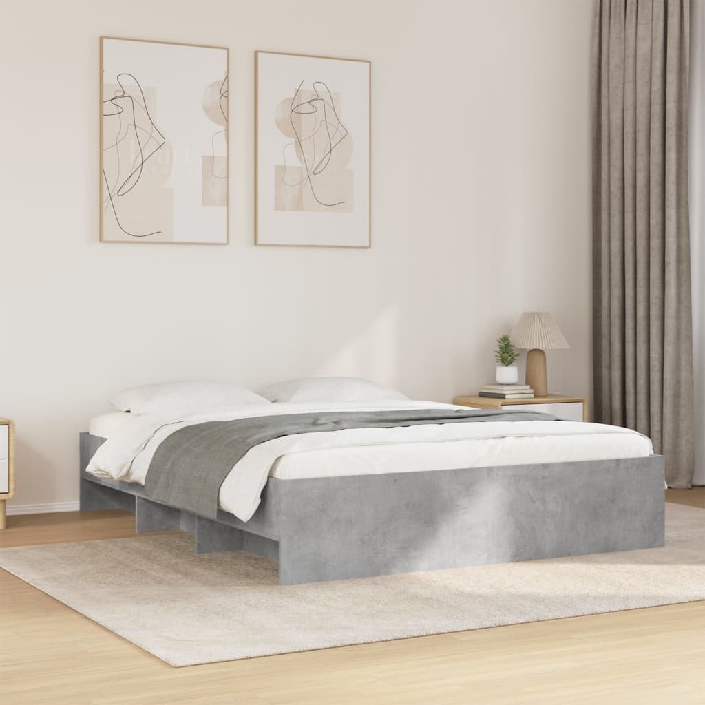 Bed Frame without Mattress Concrete Grey 150x200cm Engineered Wood