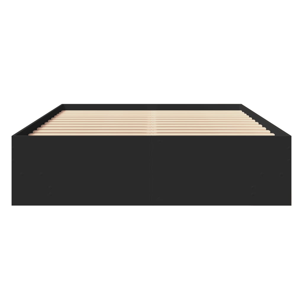 Bed Frame without Mattress Black 140x200 cm Engineered Wood
