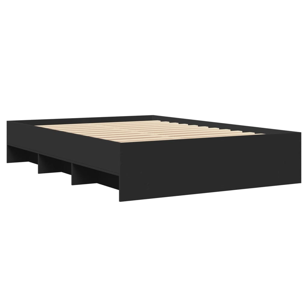 Bed Frame without Mattress Black 140x200 cm Engineered Wood