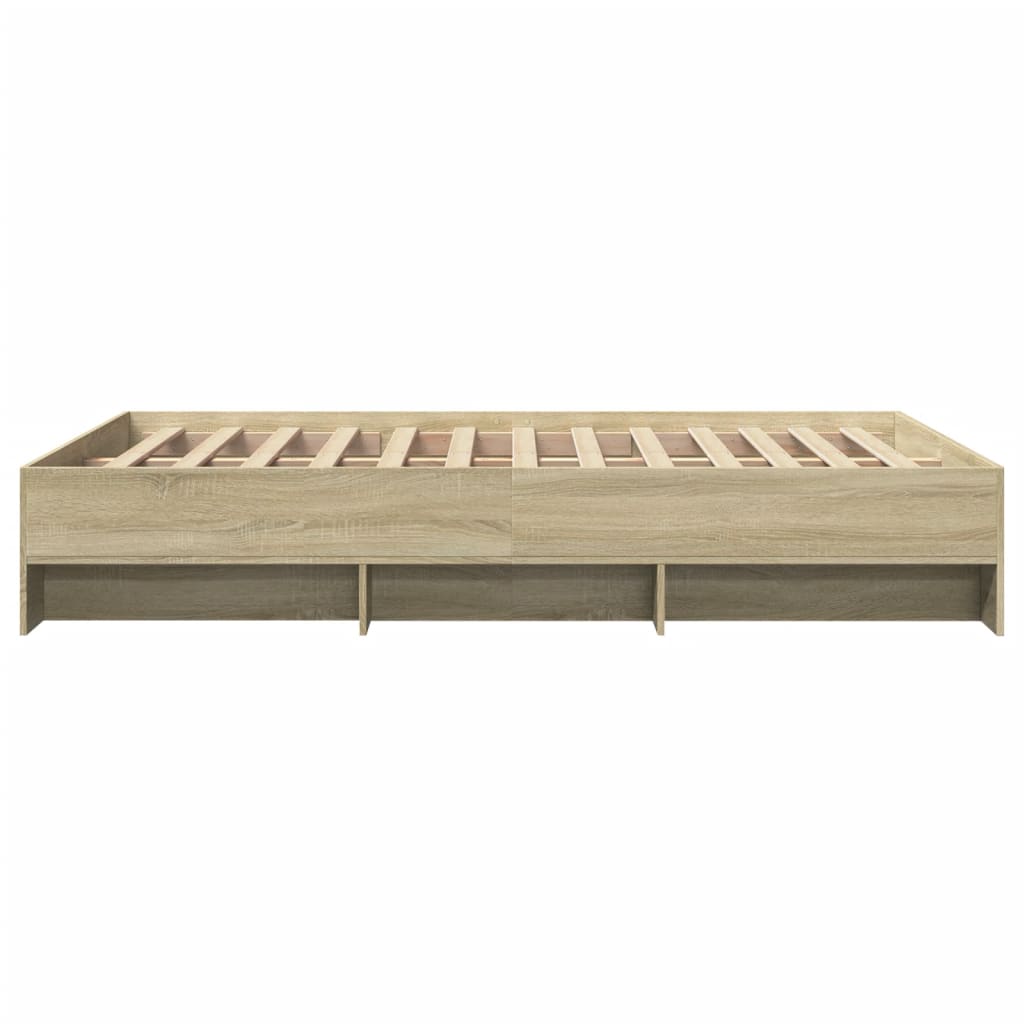 Bed Frame without Mattress Sonoma Oak 140x200 cm Engineered Wood