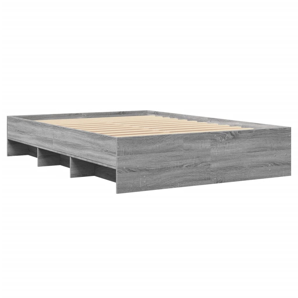 Bed Frame without Mattress Grey Sonoma 140x200 cm Engineered Wood
