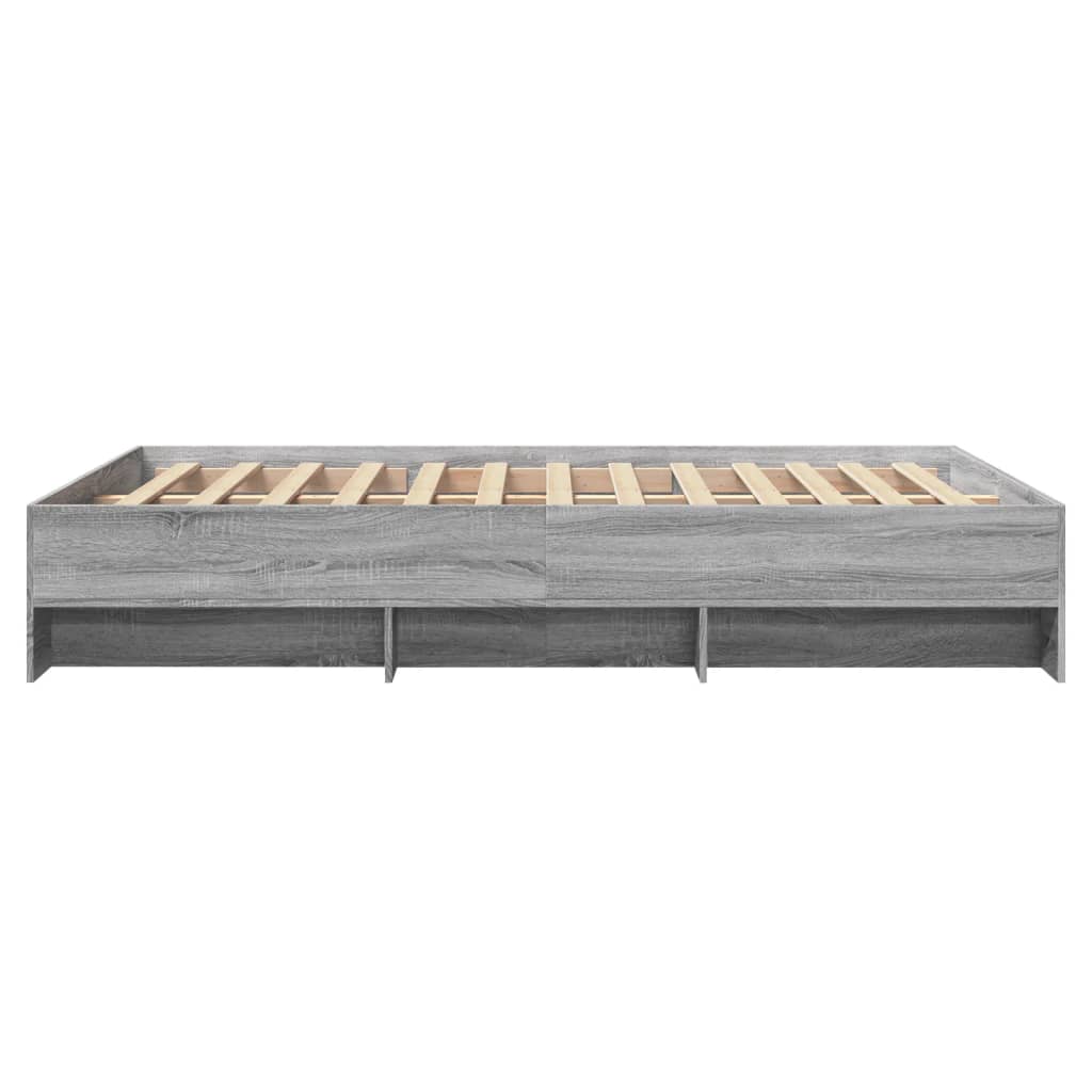 Bed Frame without Mattress Grey Sonoma 140x200 cm Engineered Wood