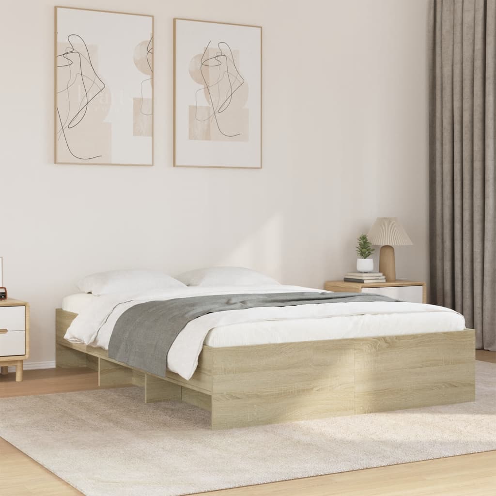 Bed Frame without Mattress Sonoma Oak 120x200 cm Engineered Wood