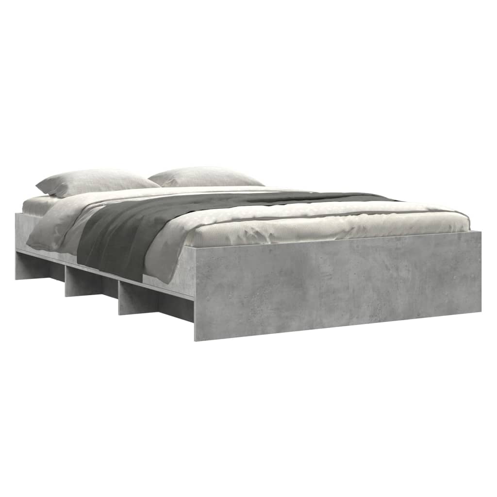 Bed Frame without Mattress Concrete Grey 120x200cm Engineered Wood