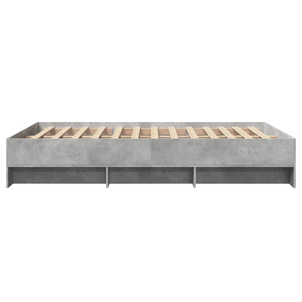 Bed Frame without Mattress Concrete Grey 120x200cm Engineered Wood