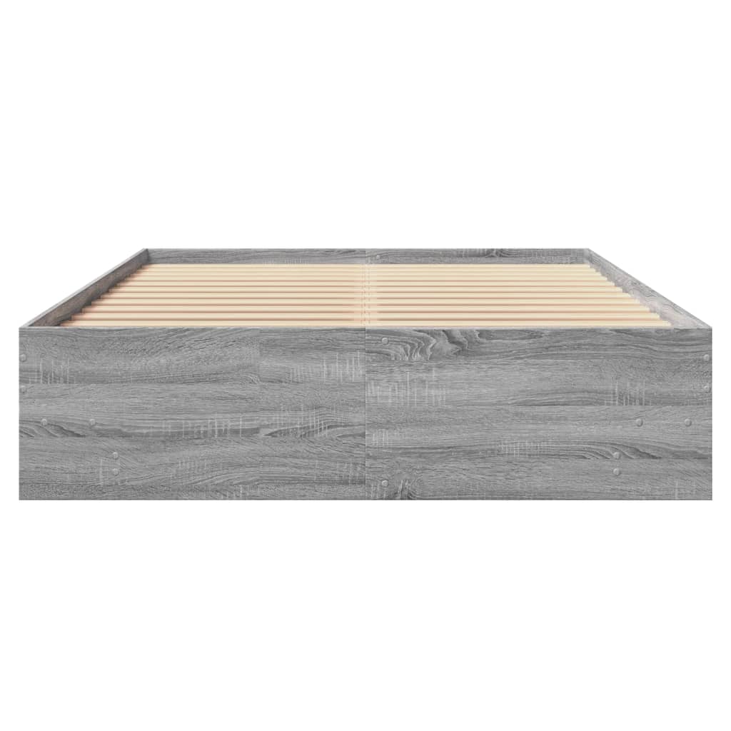Bed Frame without Mattress Grey Sonoma 120x200 cm Engineered Wood