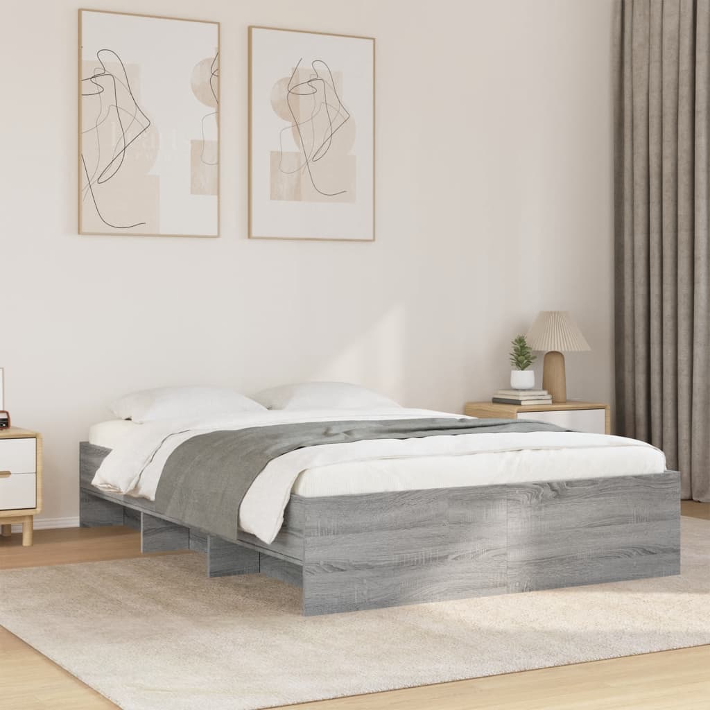 Bed Frame without Mattress Grey Sonoma 120x200 cm Engineered Wood