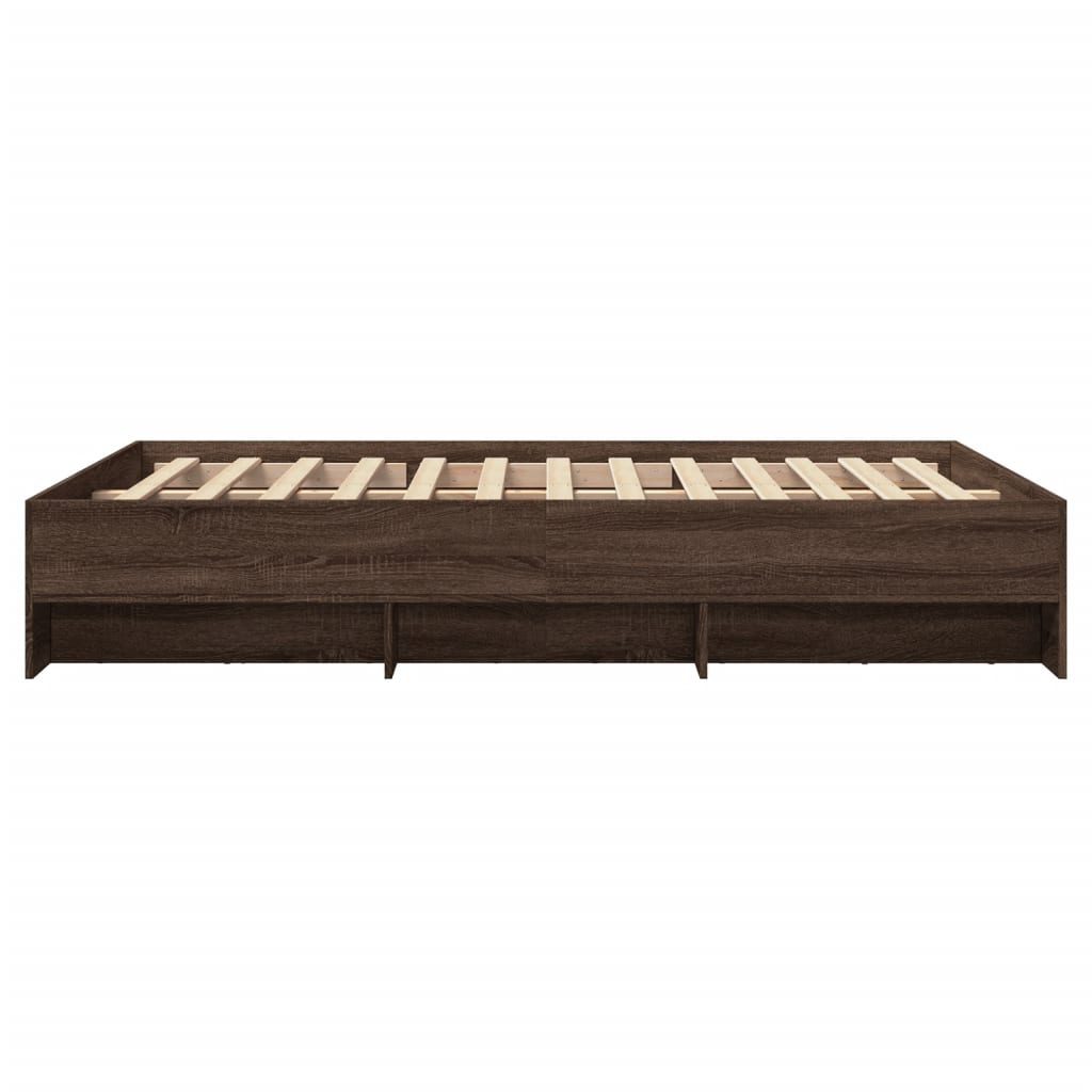 Bed Frame without Mattress Brown Oak 120x200 cm Engineered Wood