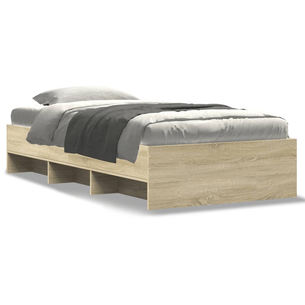 Bed Frame without Mattress Sonoma Oak 100x200 cm Engineered Wood