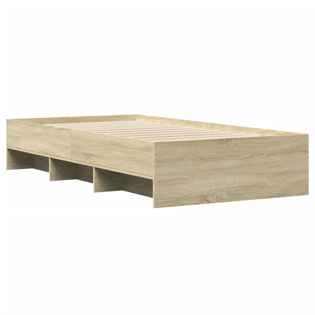 Bed Frame without Mattress Sonoma Oak 100x200 cm Engineered Wood