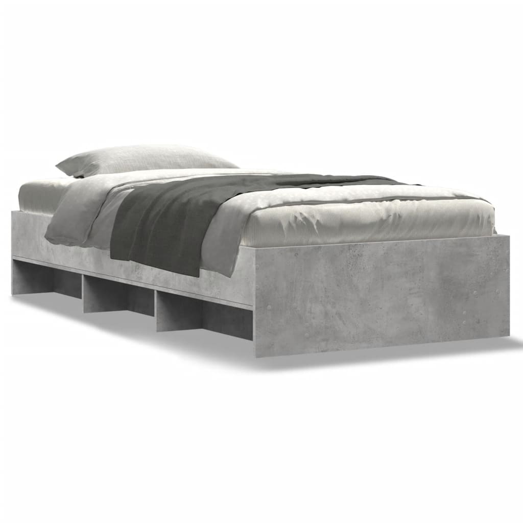 Bed Frame without Mattress Concrete Grey 100x200cm Engineered Wood