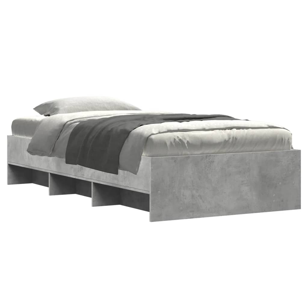 Bed Frame without Mattress Concrete Grey 100x200cm Engineered Wood