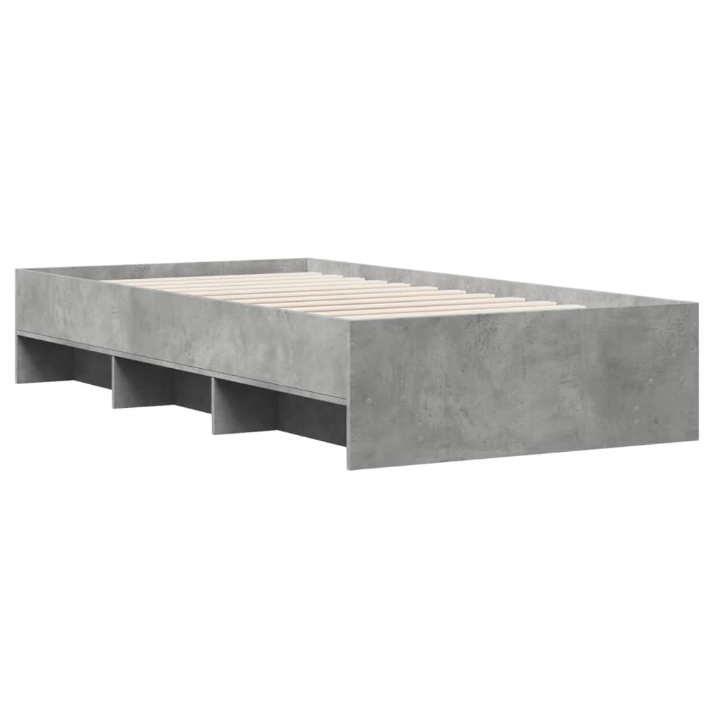 Bed Frame without Mattress Concrete Grey 100x200cm Engineered Wood