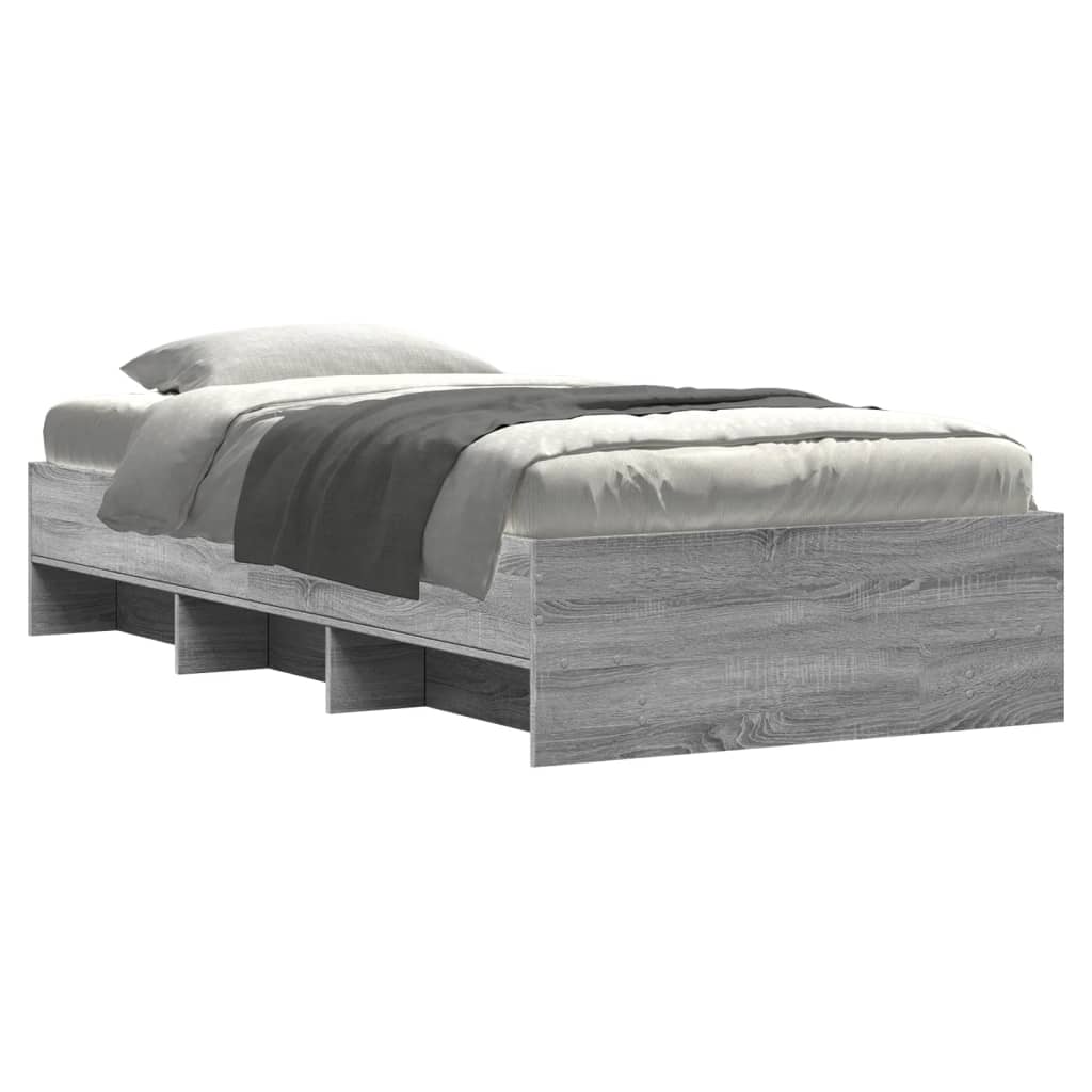 Bed Frame without Mattress Grey Sonoma 100x200 cm Engineered Wood