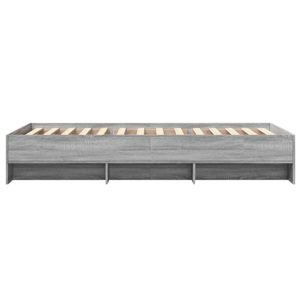 Bed Frame without Mattress Grey Sonoma 100x200 cm Engineered Wood