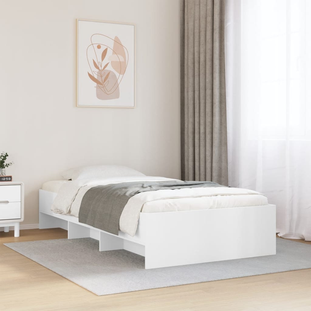 Bed Frame without Mattress White 90x200 cm Engineered Wood
