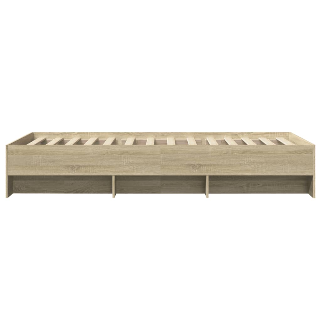 Bed Frame without Mattress Sonoma Oak 90x200 cm Engineered Wood