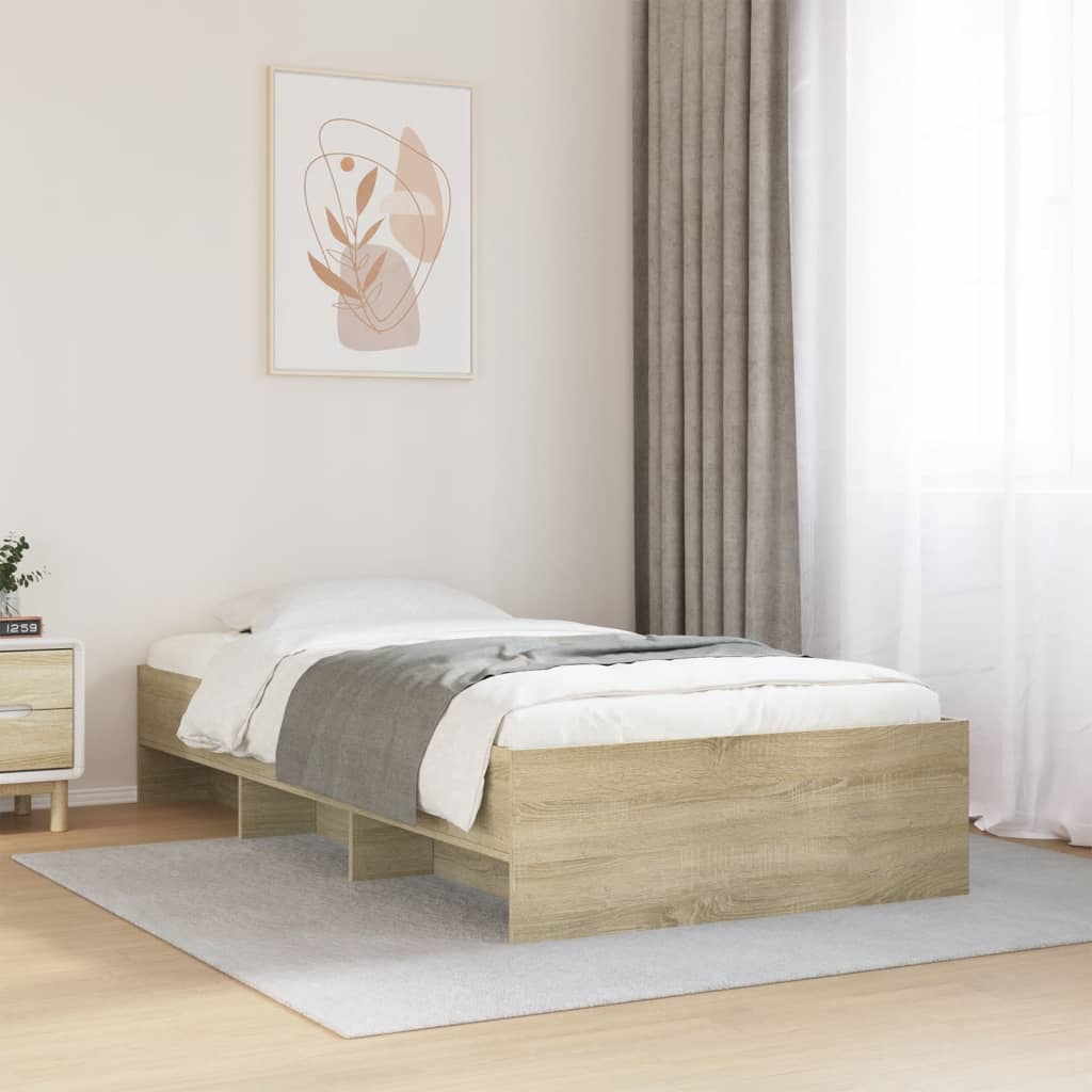 Bed Frame without Mattress Sonoma Oak 90x200 cm Engineered Wood